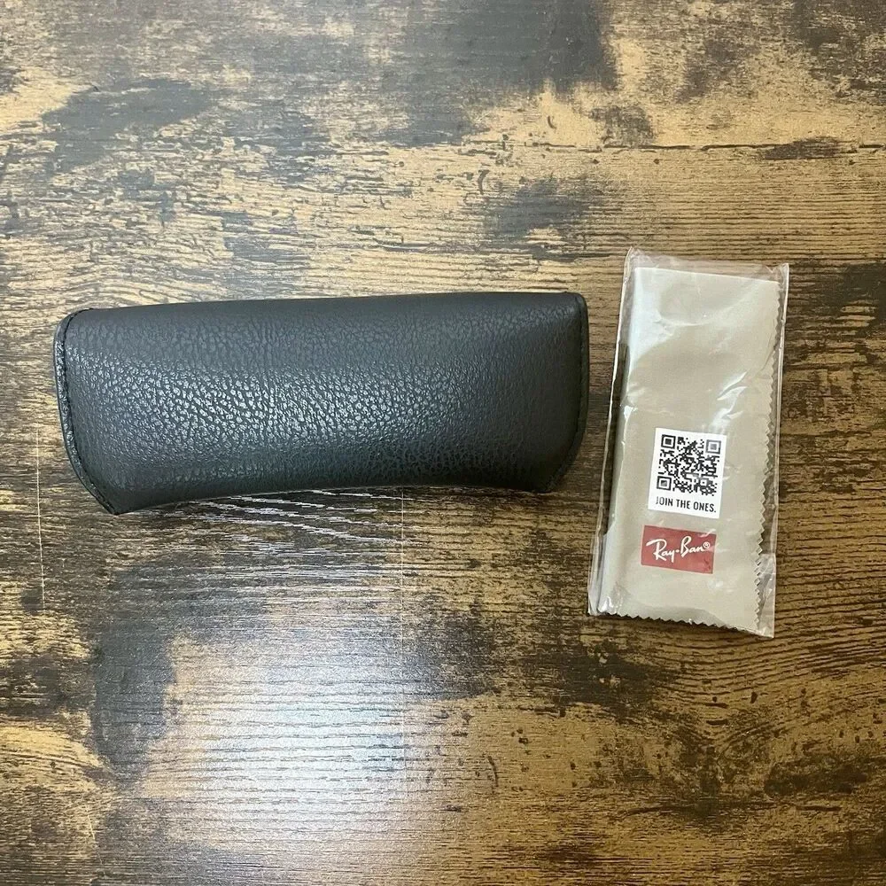 Ray-Ban Leather Eyeglass Case Soft Universal Glasses Pouch w/ Cleaning Cloth